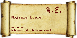 Mojzsis Etele névjegykártya